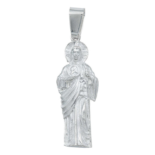 Dije Liso Troquel San Judas Detallado Plata 925 5 Cm