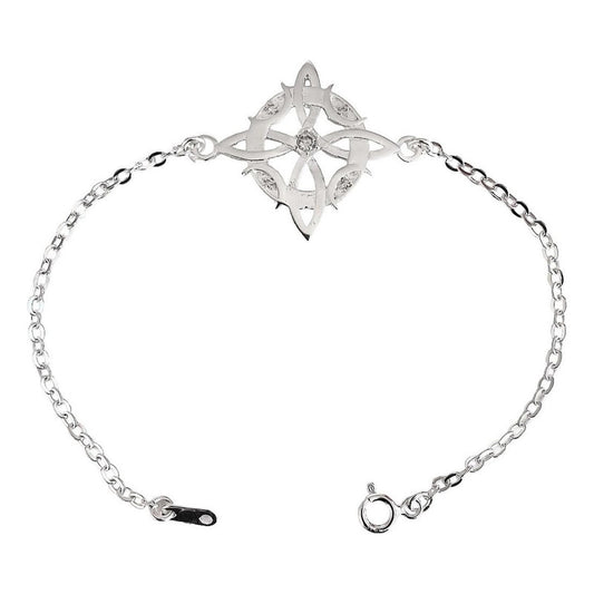 Pulsera Nudo De Bruja Fases Lunares Zirconias Plata Ley 925