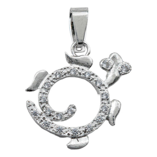 Dije Mediano Tortuga Zirconias Mar Regalo Plata Ley 925