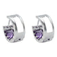 Aretes Huggies Grandes Mujer Regalo 2 Zirconias Plata 925