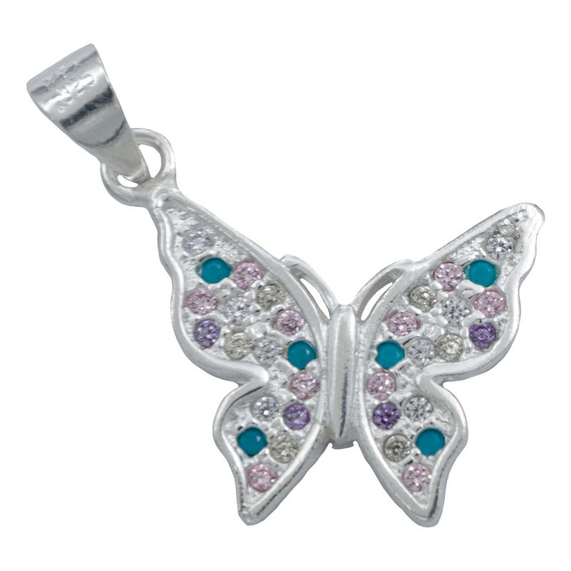 Dije Mariposa Zirconias Primavera Regalo Amor Plata 925