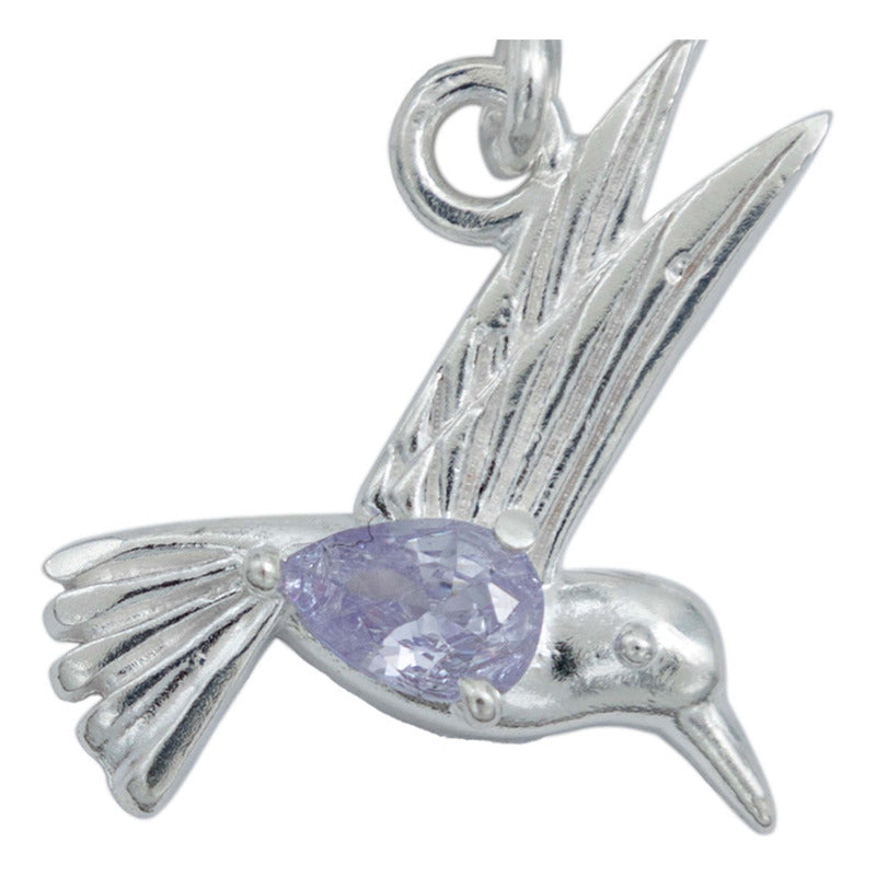 Dije Colibri Zirconia Amor Regalo Con Cadena Plata 925