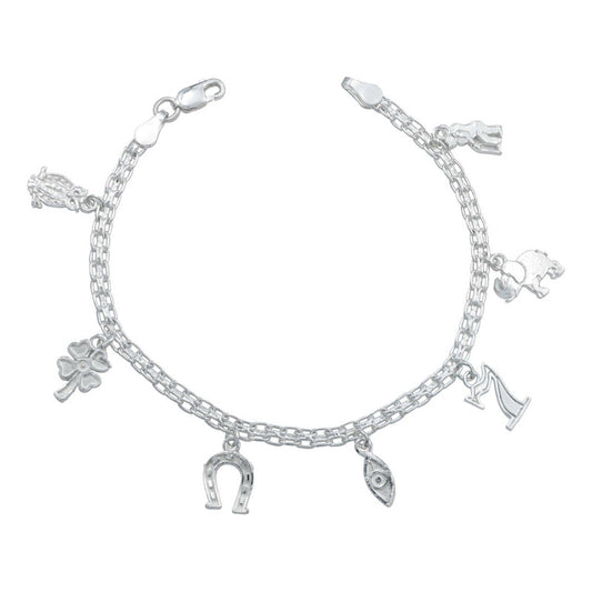 Pulsera Bismark Suerte Figuras Regalo Hombre Mujer Plata 925