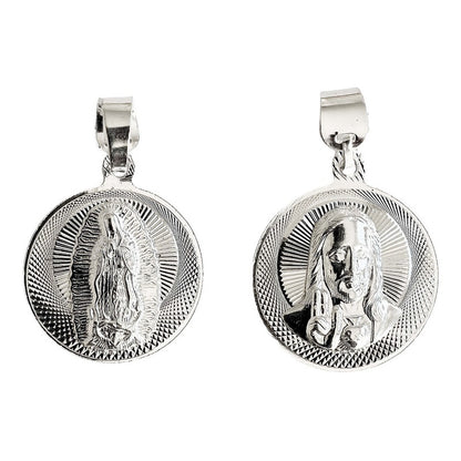 Medalla Divino Rostro Virgen Guadalupe Plata 925 3.9 Cm