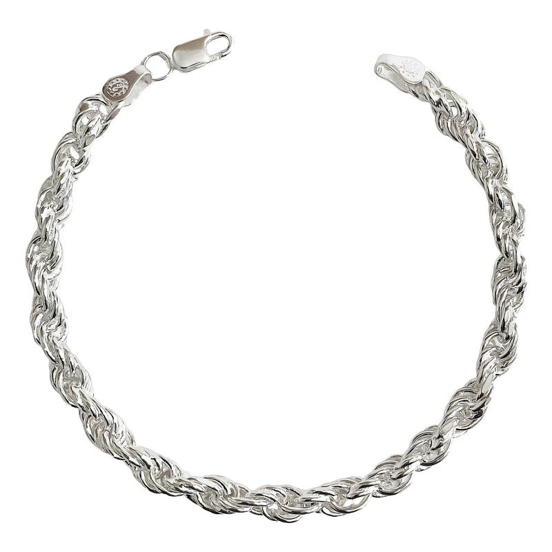 Pulsera Gruesa Torzal Hombre Plata Solida Ley 925 6 Mm