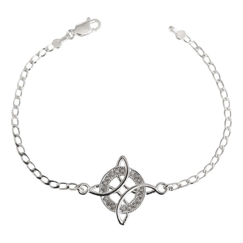 Pulsera Nudo De Bruja Con Zirconias Modelo 2 En Plata S925