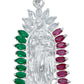 Dije Grande Virgen Guadalupe Liso Manto Zirconias Plata 925