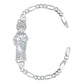 Pulsera San Judas Tejido Figaro 3x1 Zirconias Plata 925