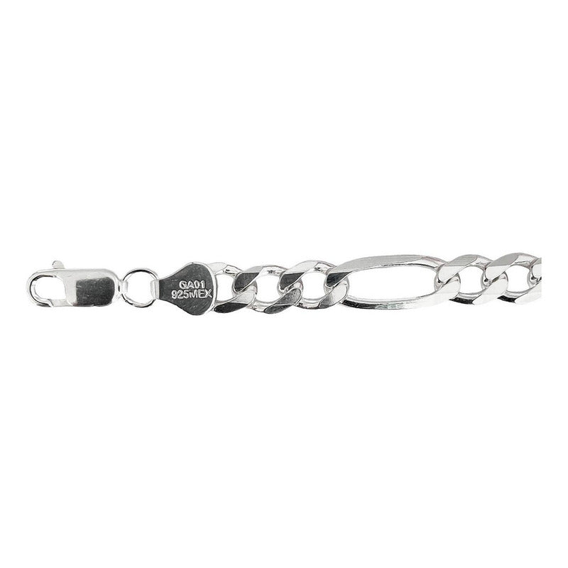 Esclava Pulsera Fígaro 3x1 Caballero Hombre Plata 925 7 Mm