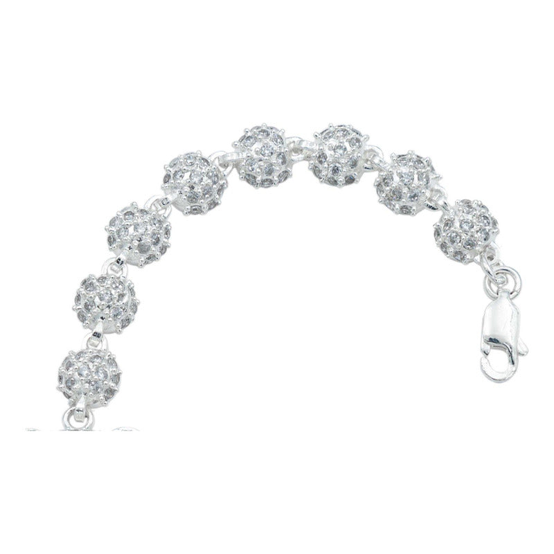 Pulsera Grande Oso Corazón Regalo Amor Zirconias Plata 925