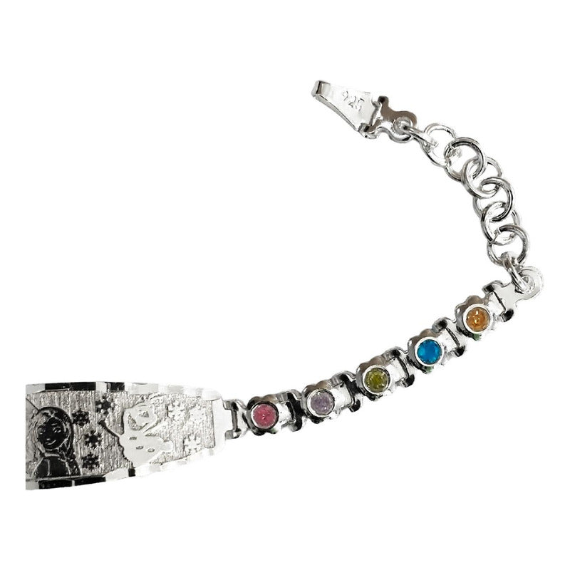 Pulsera Ajustable Para Niño Niña Zirconias Regalo Plata 925