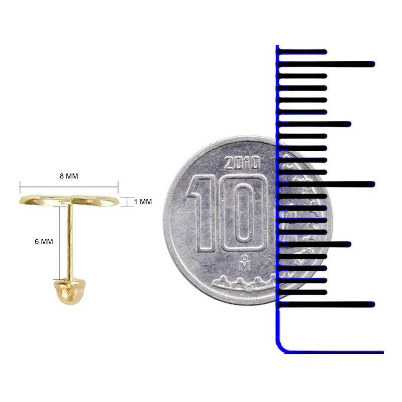 Broquel Arete Infinito Lisos Amor Mujer Regalo De Oro 10k