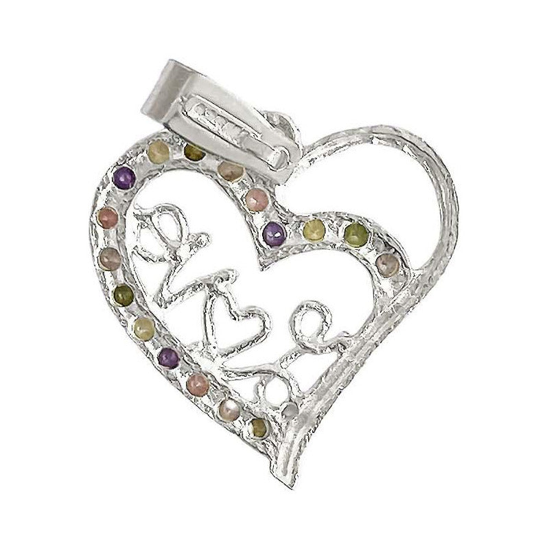 Dije Corazón Love Zirconias Amor Regalo Amistad Plata 925