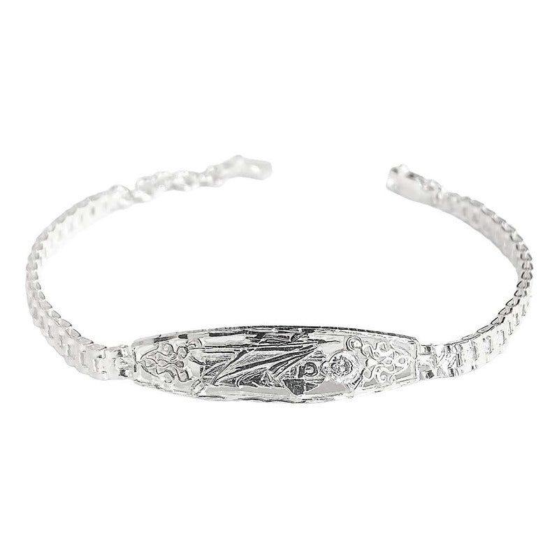 Pulsera Esclava Placa Rolo San Judas Tadeo Plata Solida S925