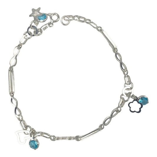 Pulsera Ajustable Corazon Amor Infinito Estrella Plata 925