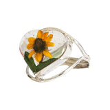 Anillo Ajustable Girasol Corazón Amor Promesa Plata 925