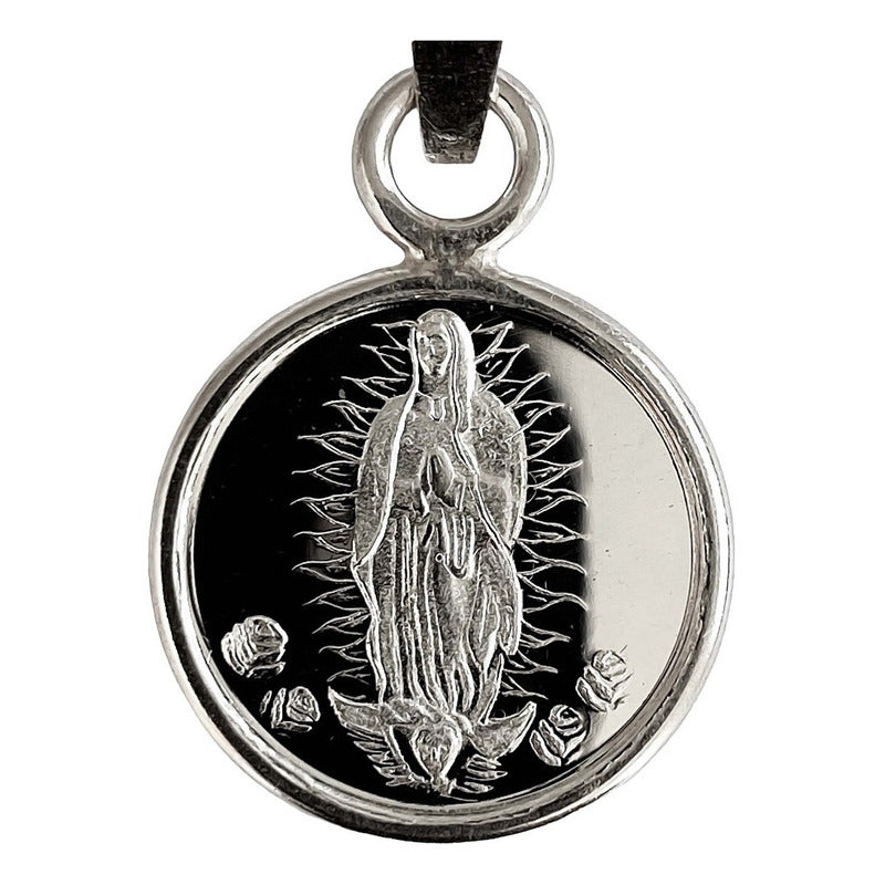 Dije Medalla Virgen De Guadalupe Mediana Plata Pura Ley 999