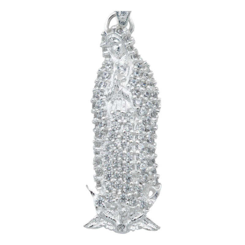 Dije Virgen Guadalupe Chico Zirconias Premium Plata 925