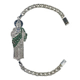 Pulsera San Judas Tadeo Esclava Plata Solida Ley S925