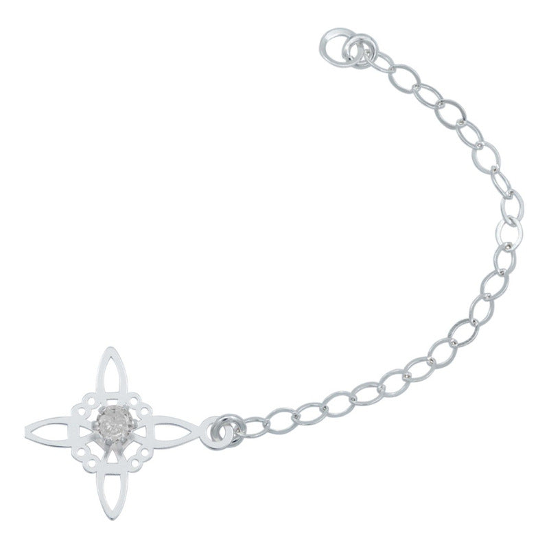 Pulsera Ajustable Nudo De Bruja Celta Zirconia Plata 925