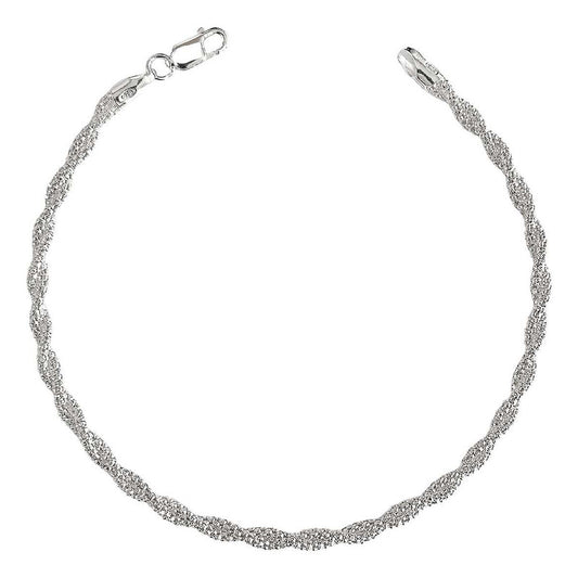 Pulsera Torzal Espuma Mujer Regalo Plata Italiana Ley 925