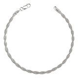 Pulsera Torzal Espuma Mujer Regalo Plata Italiana Ley 925