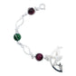 Pulsera Colibri Flores Piedra Natural Cuarzo Plata 925