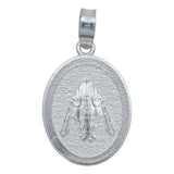 Dije Medalla Virgen Milagrosa Diamantada Mate Plata 925