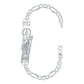 Esclava Pulsera San Judas Zirconia Figaro 3x1 Plata 925 5 Mm