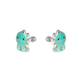 Aretes De Dinosaurio Niña Mujer Regalo Colores Plata Ley 925