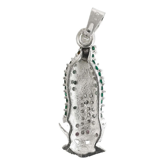 Dije Virgen De Guadalupe Mexico Zirconias Plata Ley 925 4 Cm