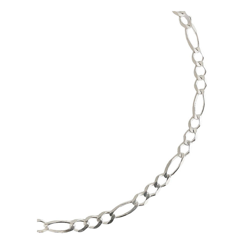 Pulsera Delgada Fígaro 3x1 Hombre Mujer Plata 925 4 Mm