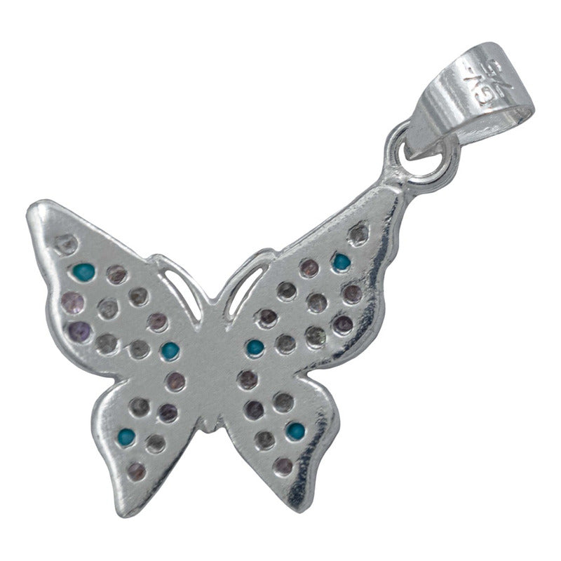 Dije Mariposa Zirconias Primavera Regalo Amor Plata 925