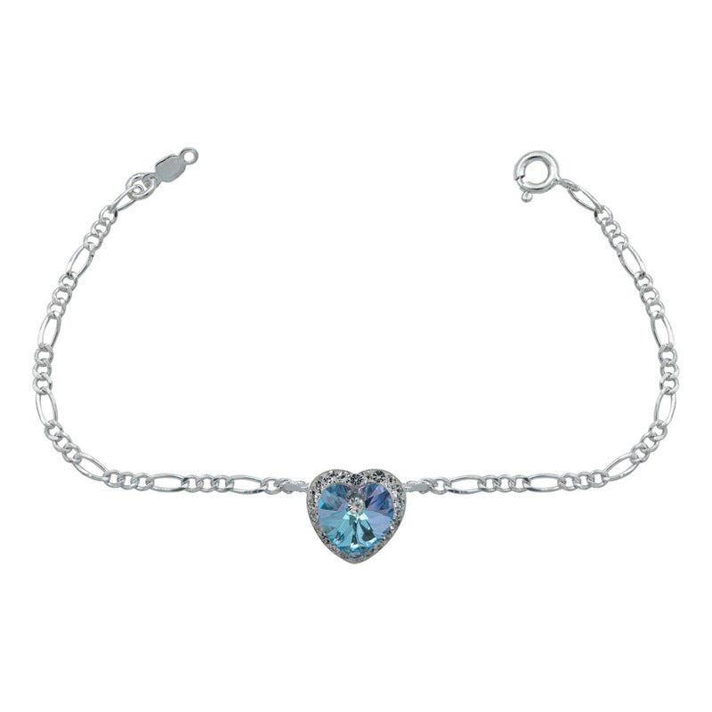 Pulsera Dije Corazon Del Mar Titanic Amor Amistad Plata 925