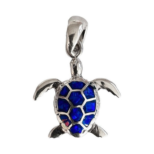 Dije Tortuga Con Piedra Natural Tallada De Plata Solida 925