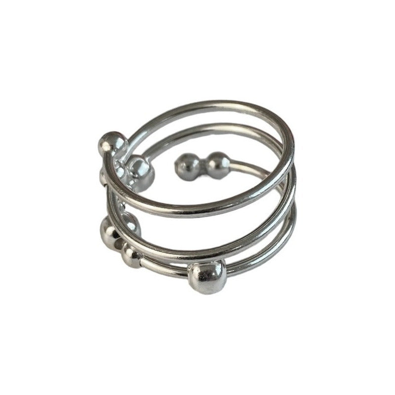 Anillo Ajustable Antiestres Movible Antiansiedad Plata 925