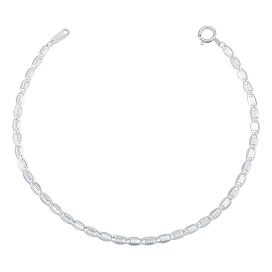 Pulsera Marinera Diamantada Regalo Mujer Plata 925 2.5 Mm