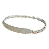 Pulsera Ajustable Esclava Placa Con Zirconias En Plata 925