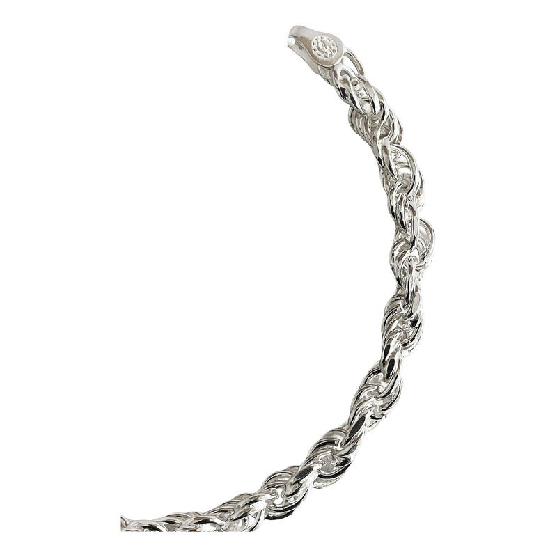 Pulsera Gruesa Torzal Hombre Plata Solida Ley 925 6 Mm