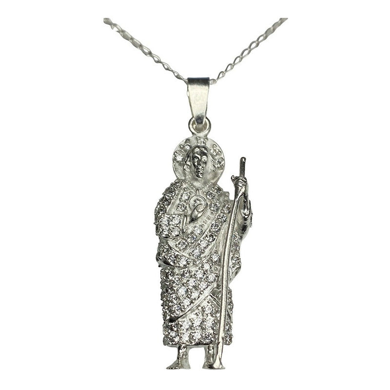 Dijesan Judas Tadeo Zirconias Mediano 4.8 Cm Plata Ley 925