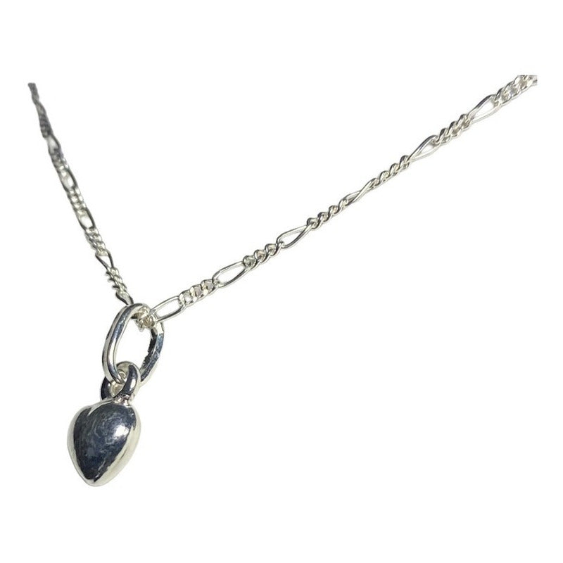 Collar Corazón Liso Chico Amor Amistad Regalo Plata 925