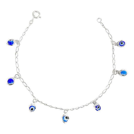 Pulsera Ojo Turco Suerte Colores Regalo Mujer Plata Ley 925