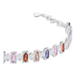 Pulsera Ajustable Zirconias Baguette Mujer Regalo Plata 925