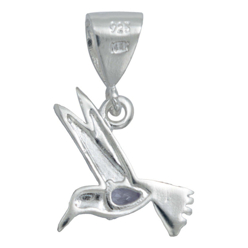 Dije Colibri Zirconia Amor Regalo Con Cadena Plata 925