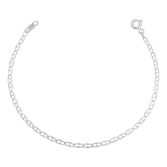 Pulsera Marinera Abierta Lisa Regalo Mujer Plata 925 2 Mm