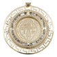 Dije Medalla Mediana Grecas Zirconia San Benito Oro 10k 2 Cm