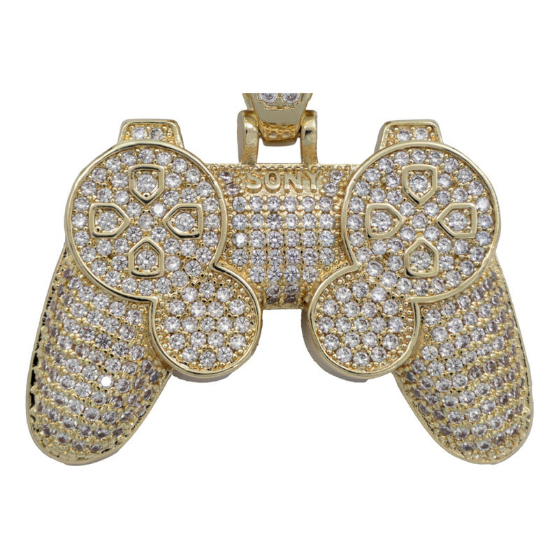 Dije Hombre Control Play 4 Hiphop + Cadena Chapa Oro 14k