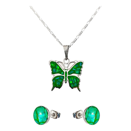 Juego Mariposa Primavera Amor Regalo Mujer Promesa Plata 925