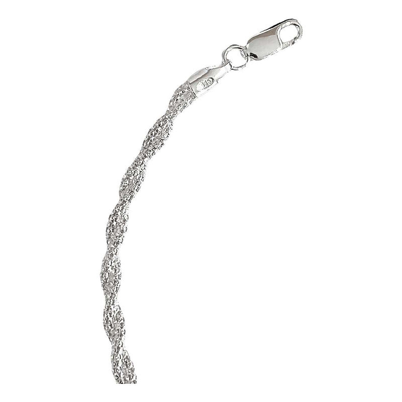 Pulsera Torzal Espuma Mujer Regalo Plata Italiana Ley 925