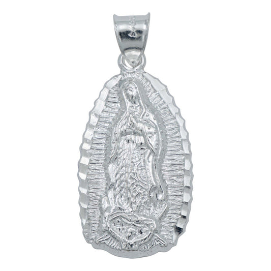 Dije Virgencita De Guadalupe Troquelada Grande Plata 925